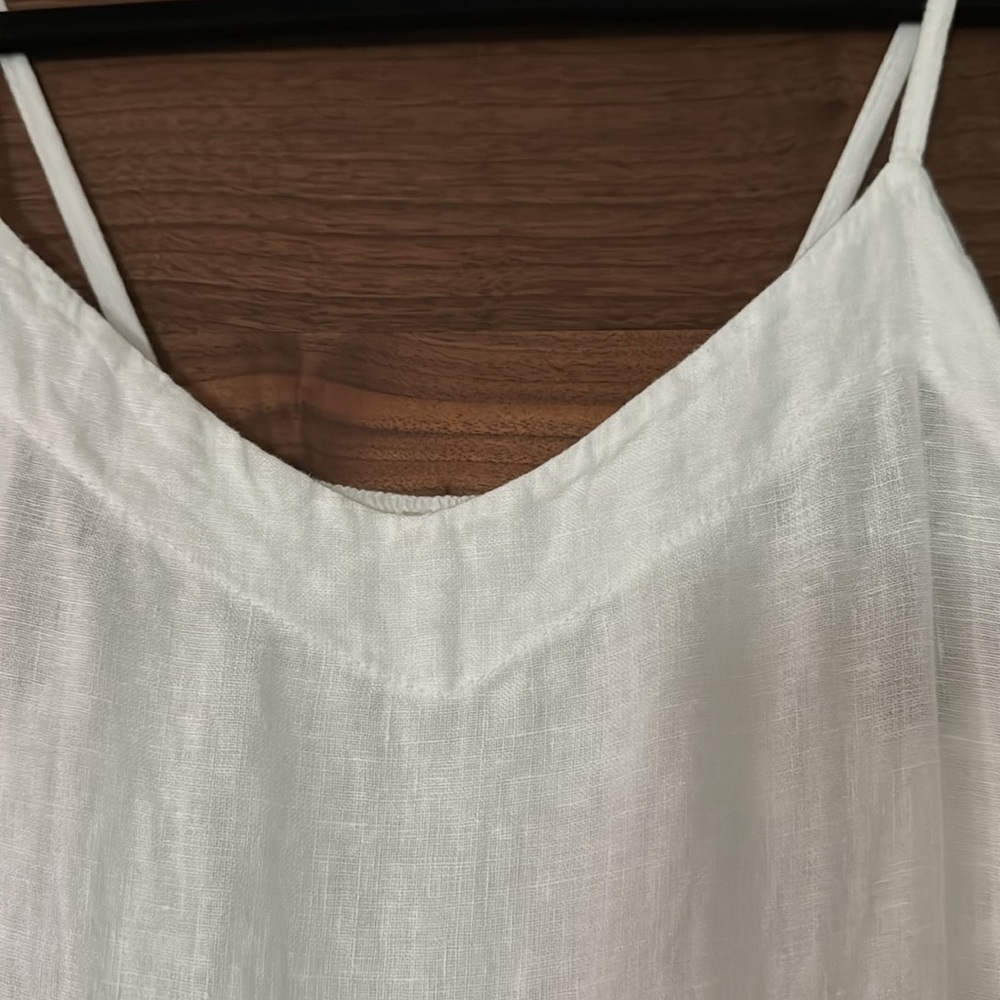 White linen swimsuit cover-up - Picture 2 of 4